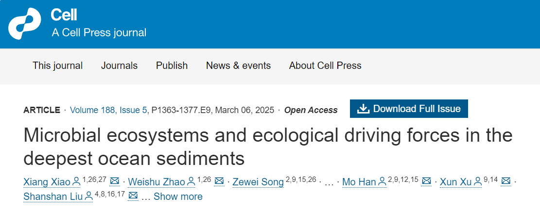Microbial ecosystem and ecological driving forces in the deepest ocean sediments